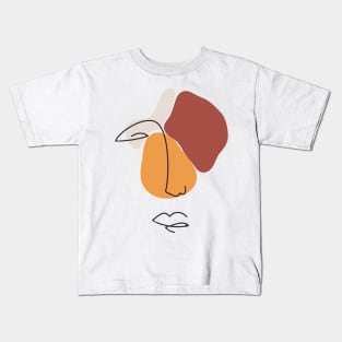 Boho minimal abstract faces Kids T-Shirt